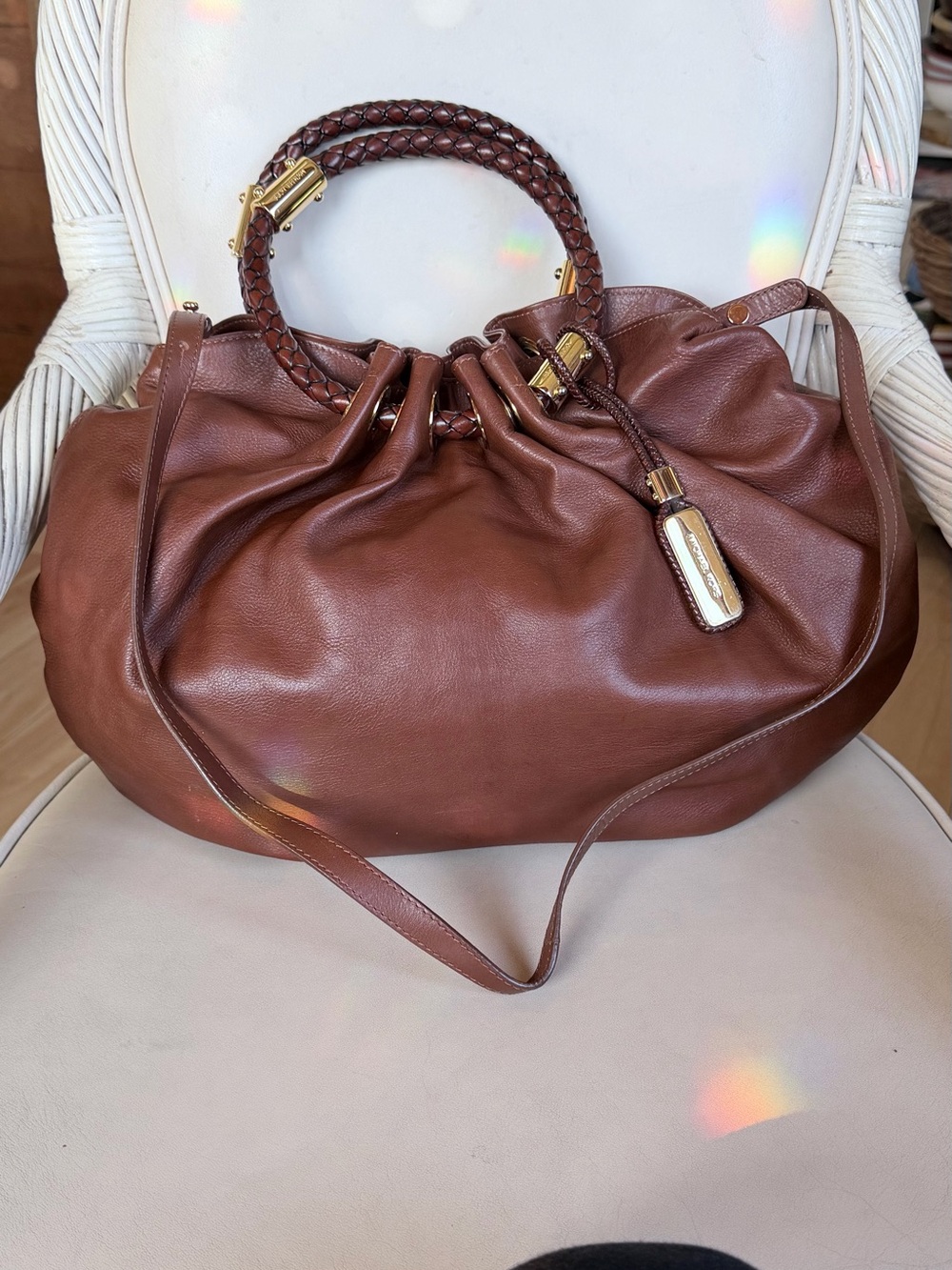 MICHAEL KORS Skorpios Bag! Like New. Cognac. Large. Made in Italy. - Picture 10 of 12
